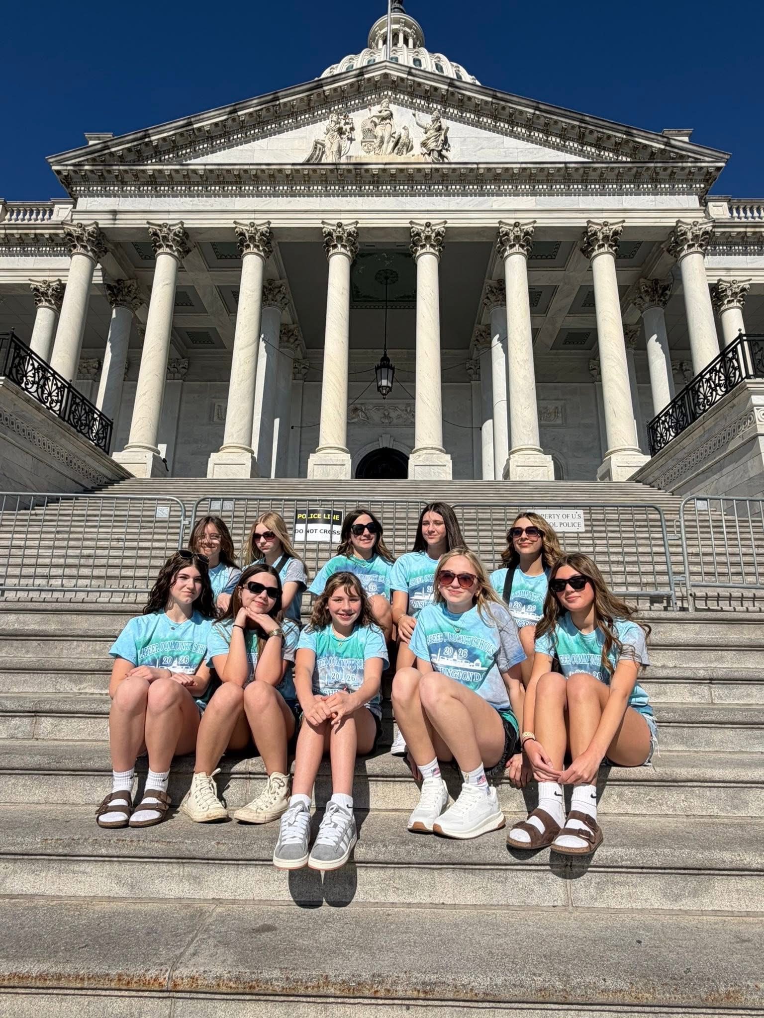 Zemmer 8th graders on the class trip to Washington DC in 2025