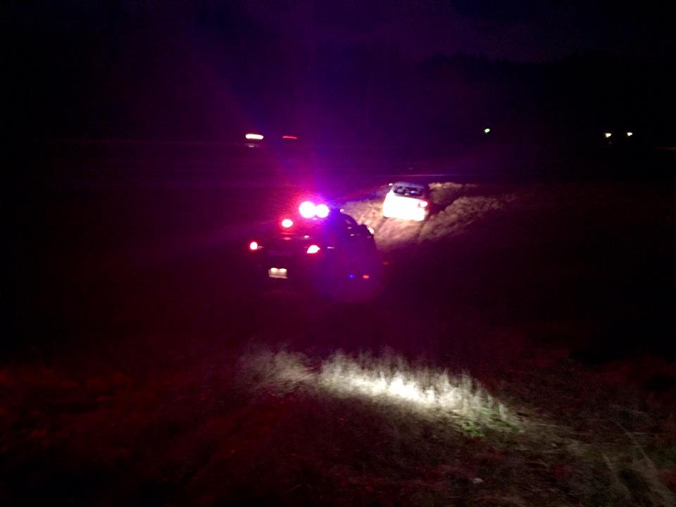 Police car stopping a vehicle