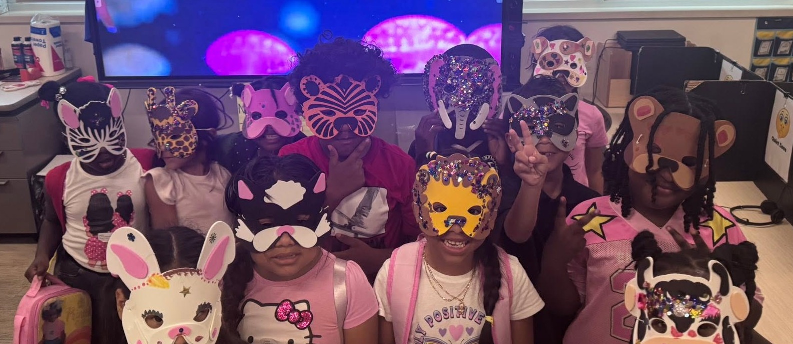 students in animal masks