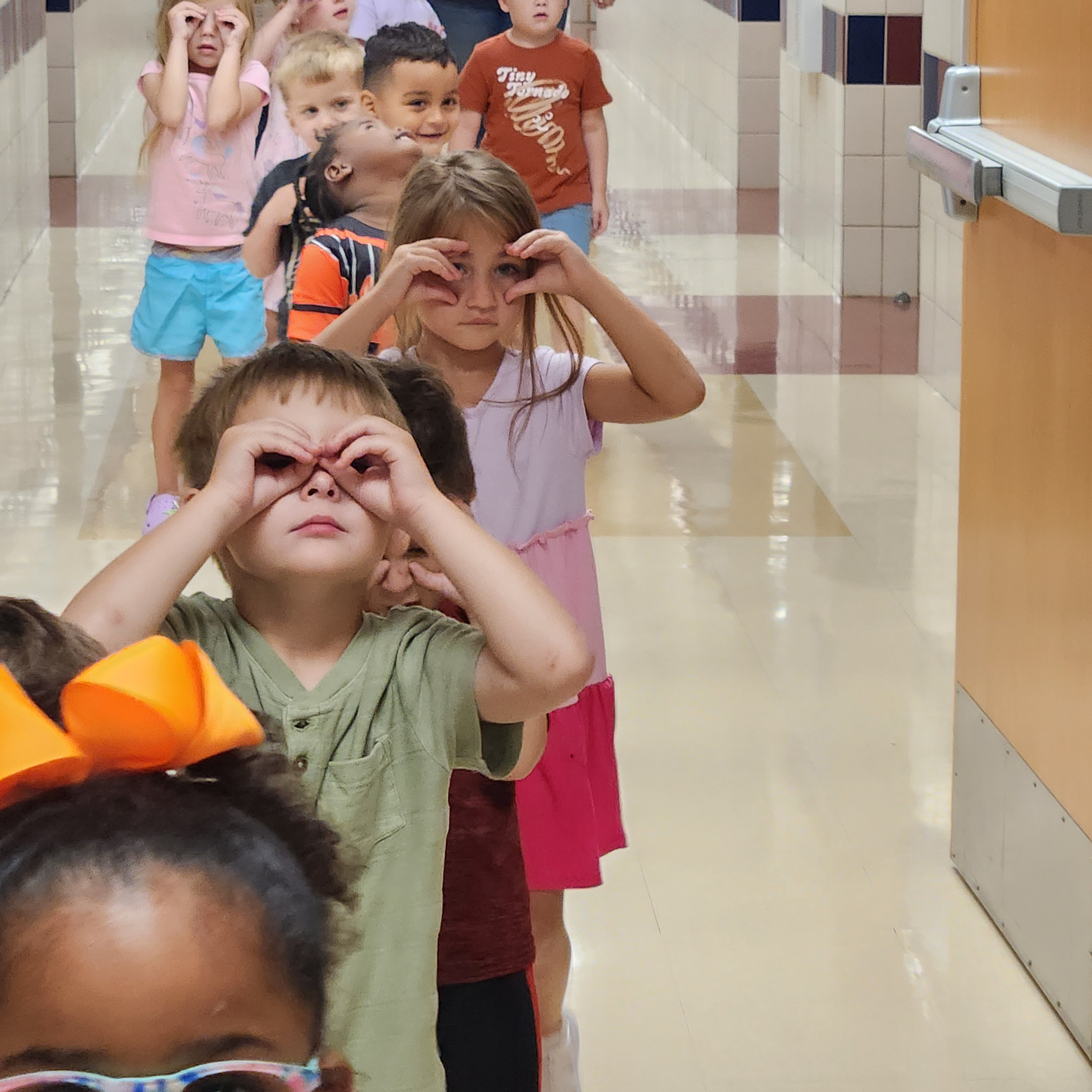 students in the hallway