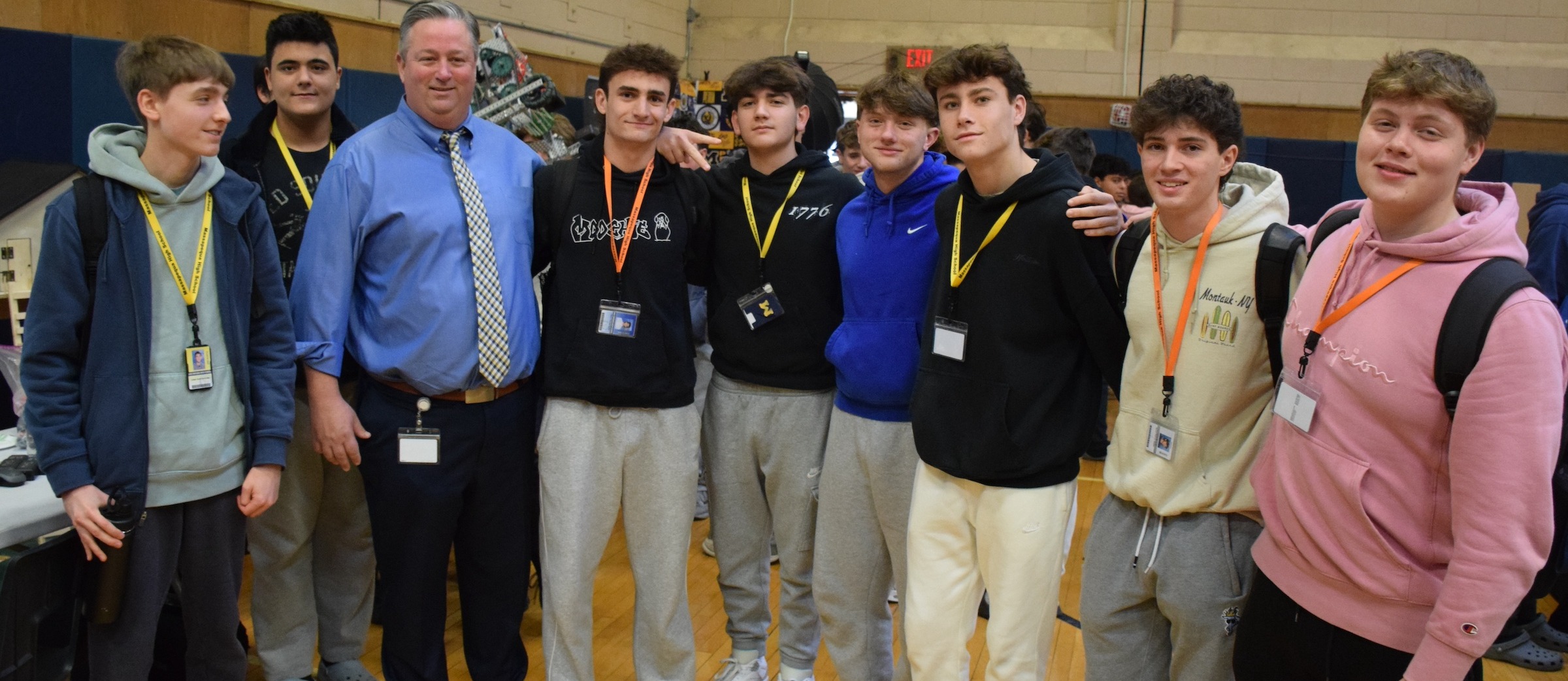 Dr Brennan picutred with MHS students attending the annual Career Fair