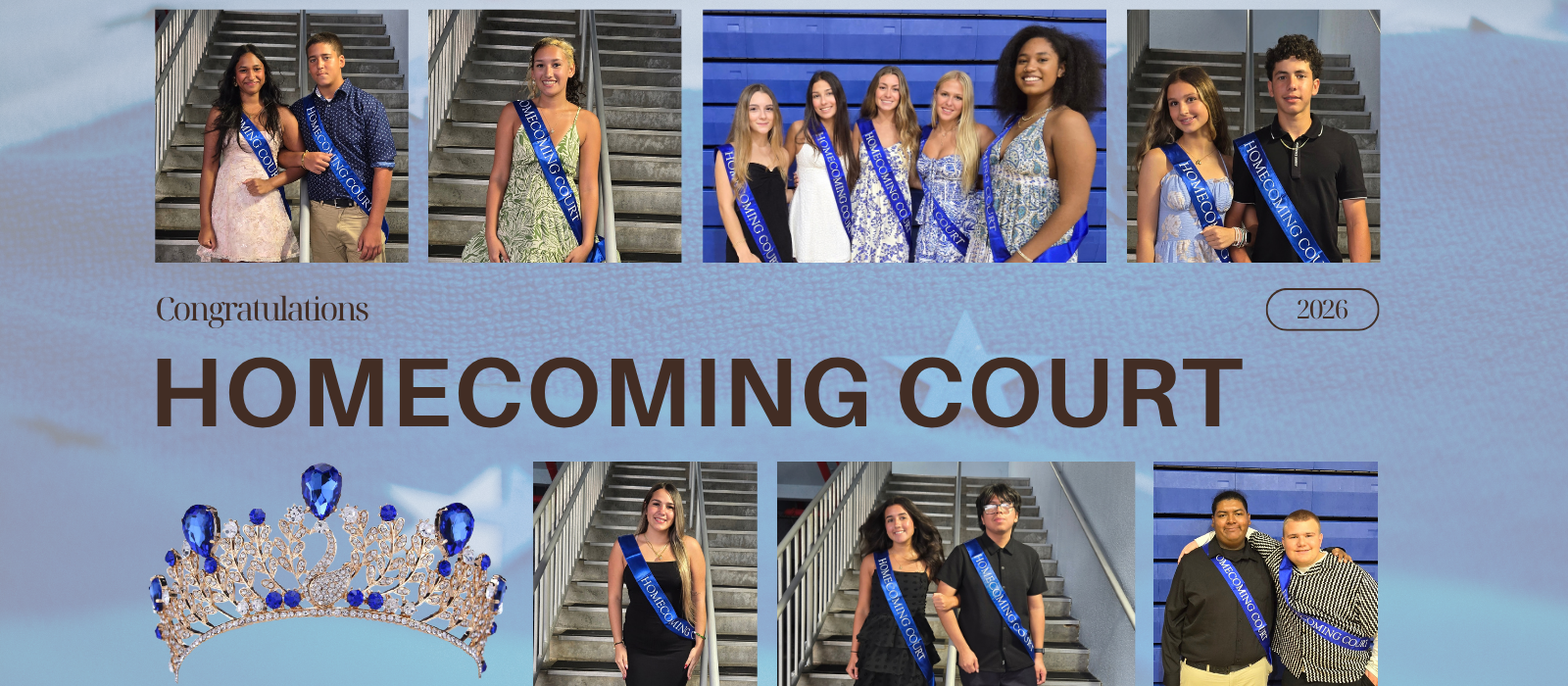 individual homecoming court representatives in a collage