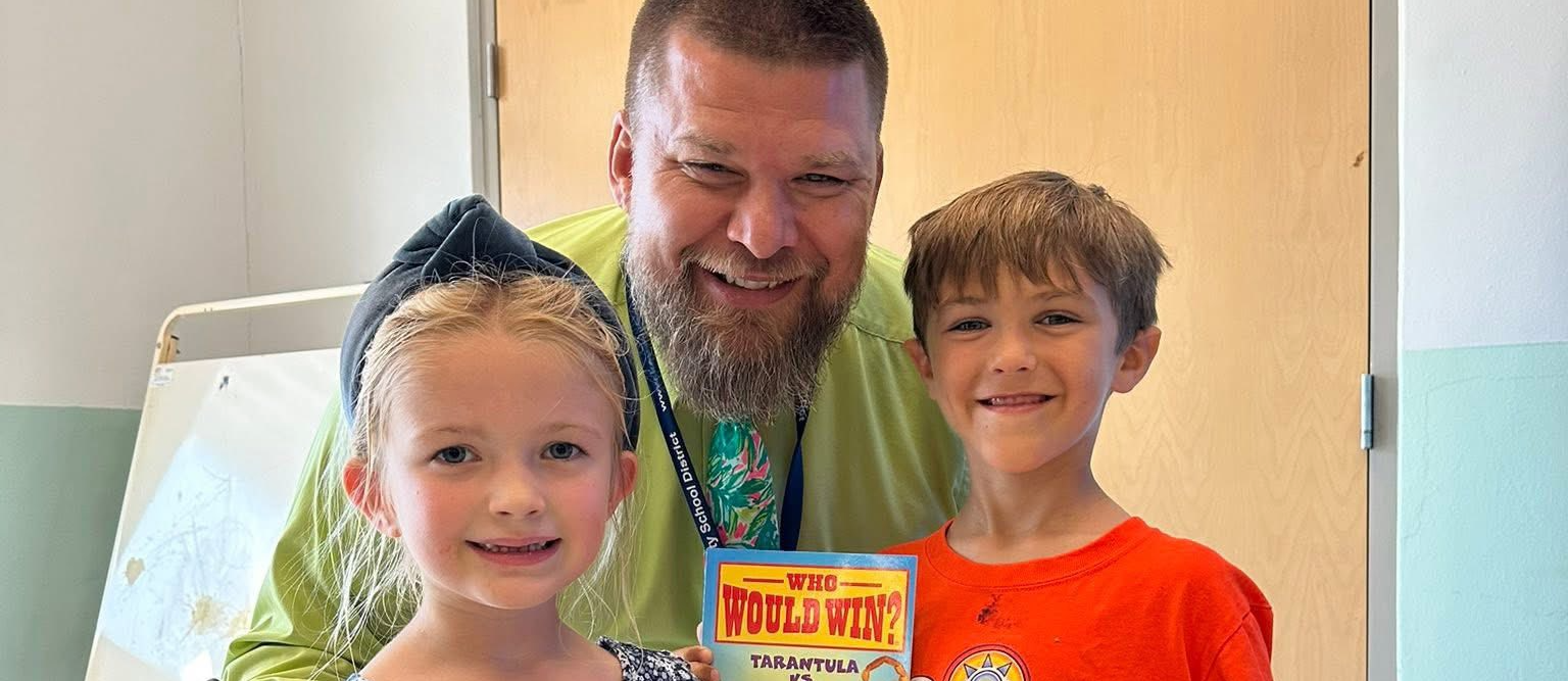 Principal Tyler with two kids