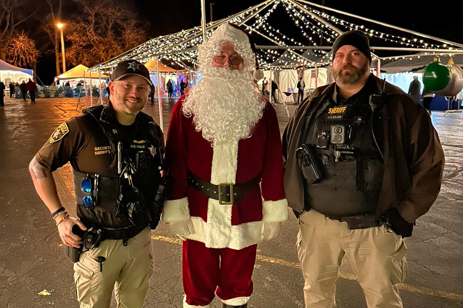 Police officers with Santa