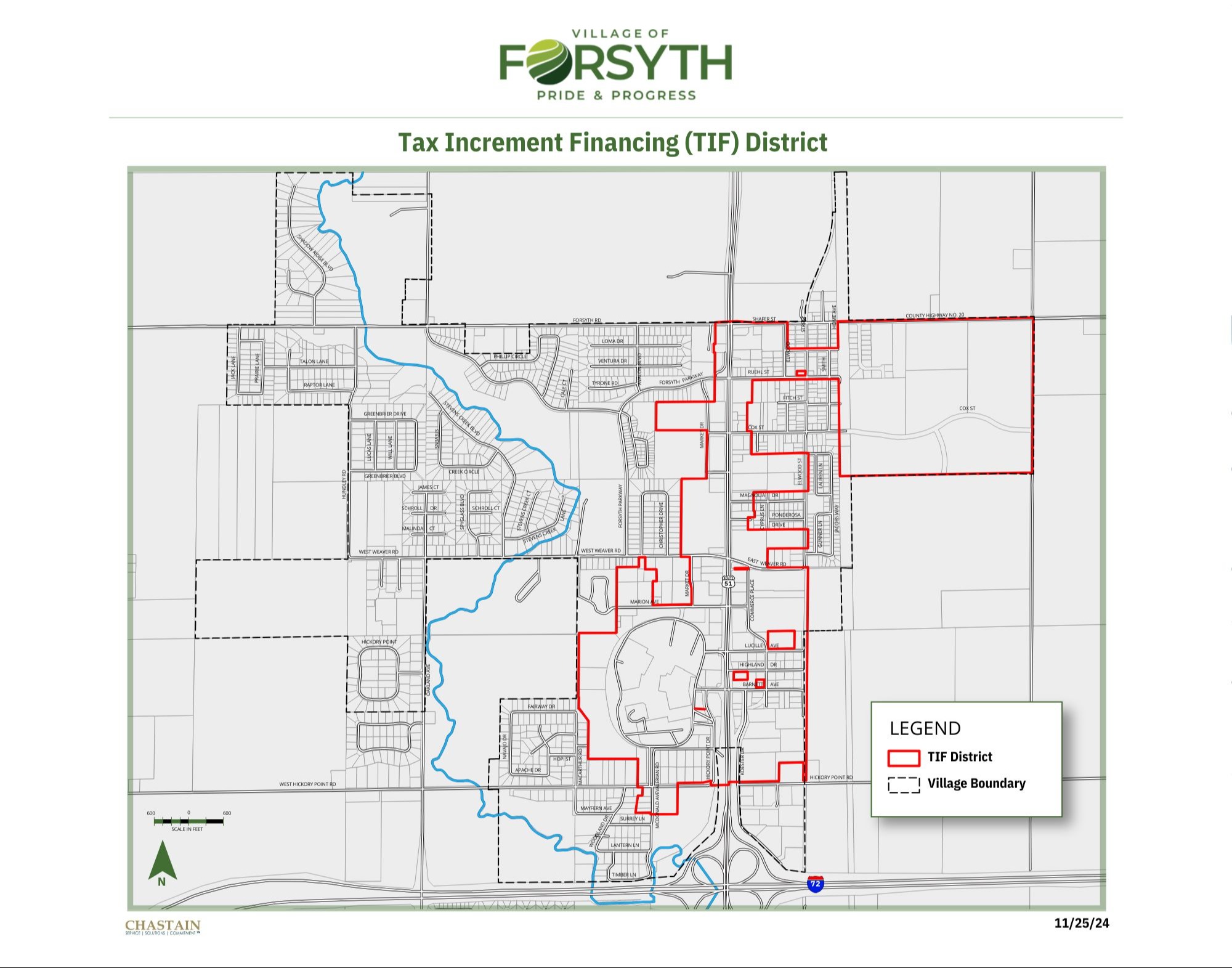 Map of Forsyth TIF District