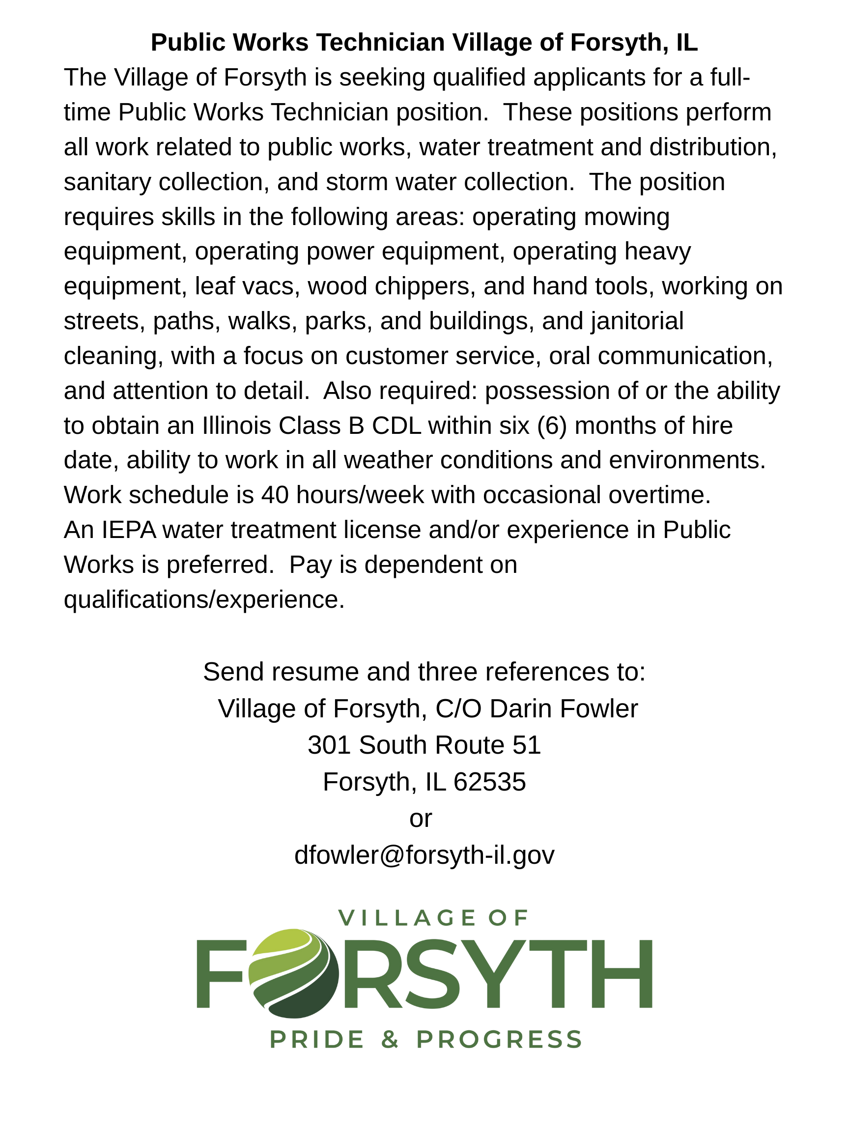 Public Works Job Posting