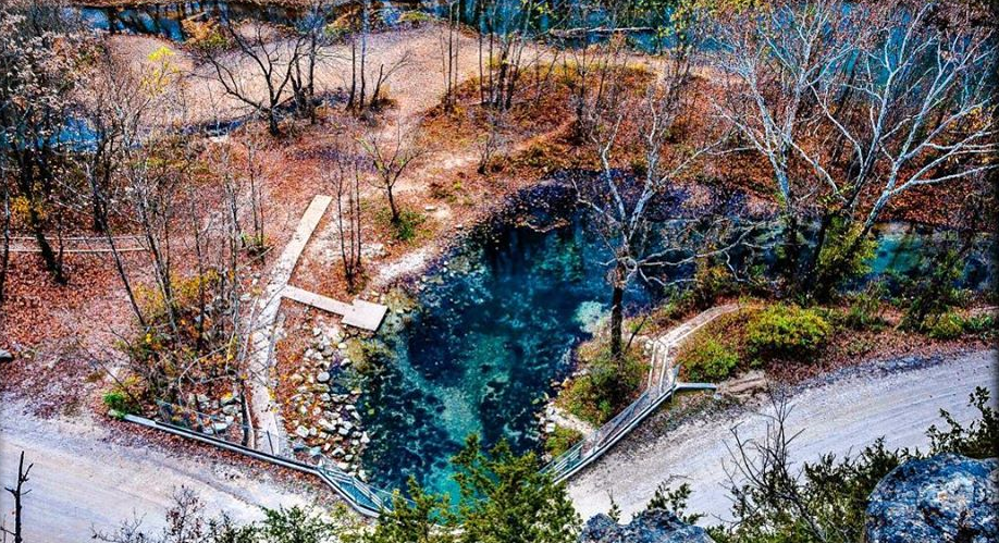 Roubidoux Spring from the Bluff. 