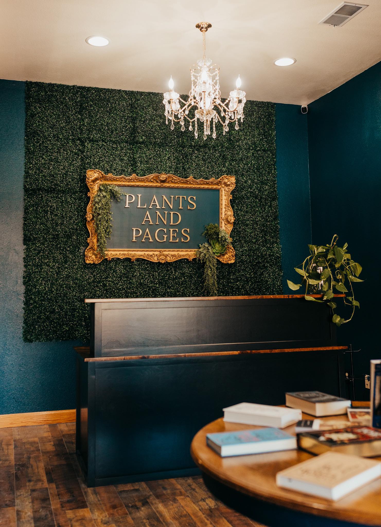 Plants and Pages inside the store 