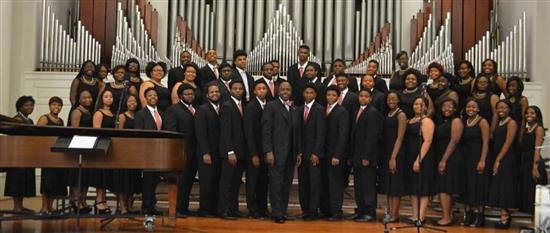 This is a choir performing on stage.