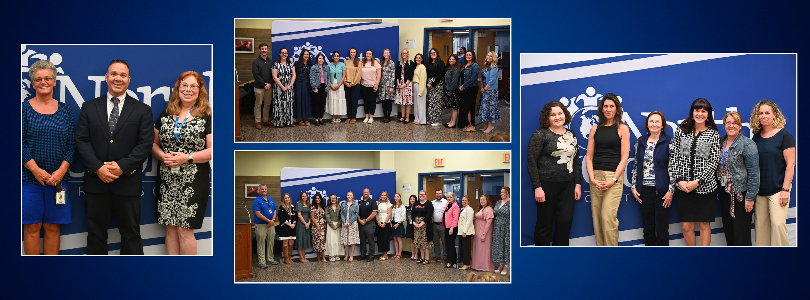 Photographs of tenured and milestone employees being celebrated.