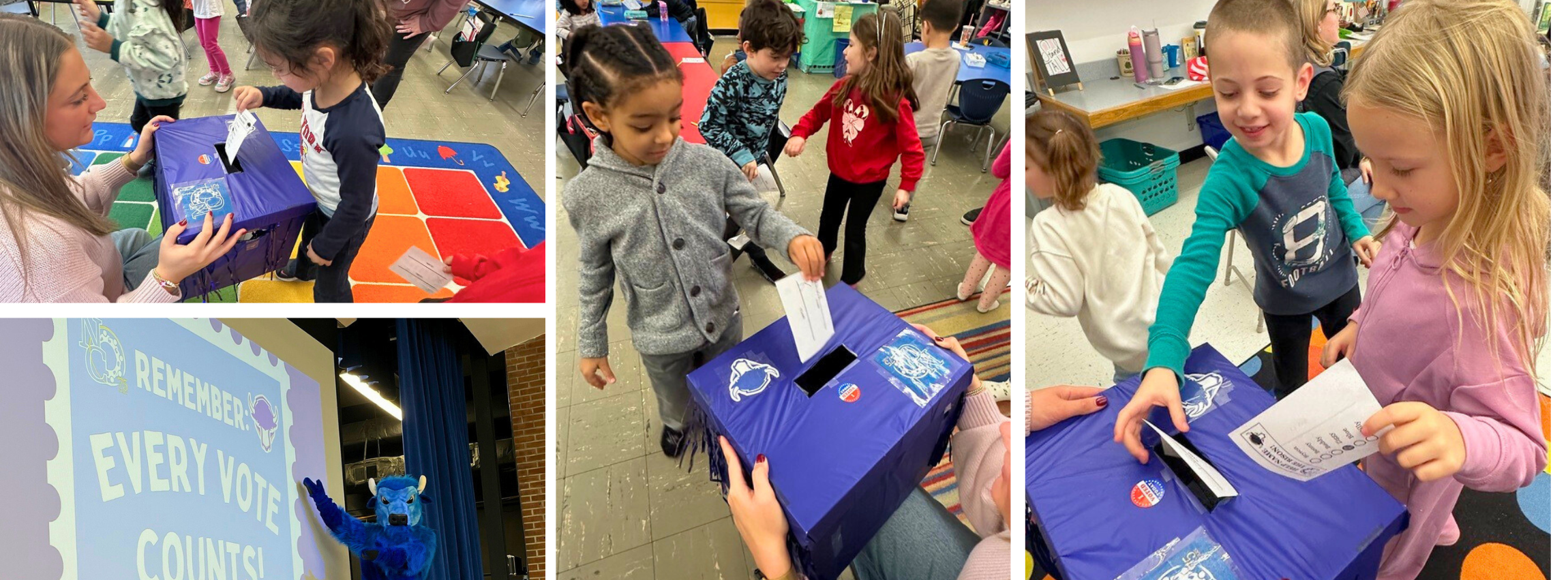 bison pointing at "Every vote counts"