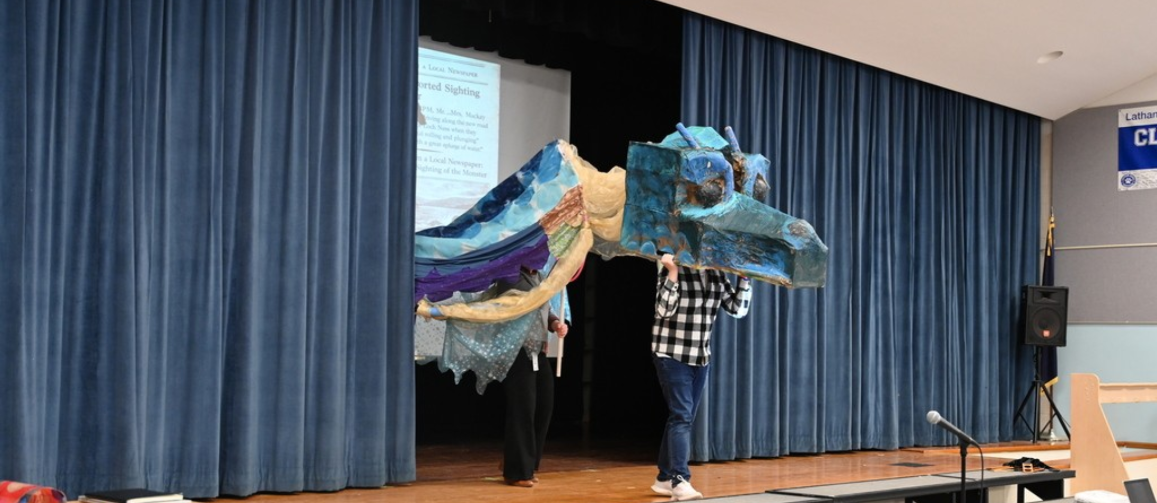 Fake dragon at Latham Ridge Elementary