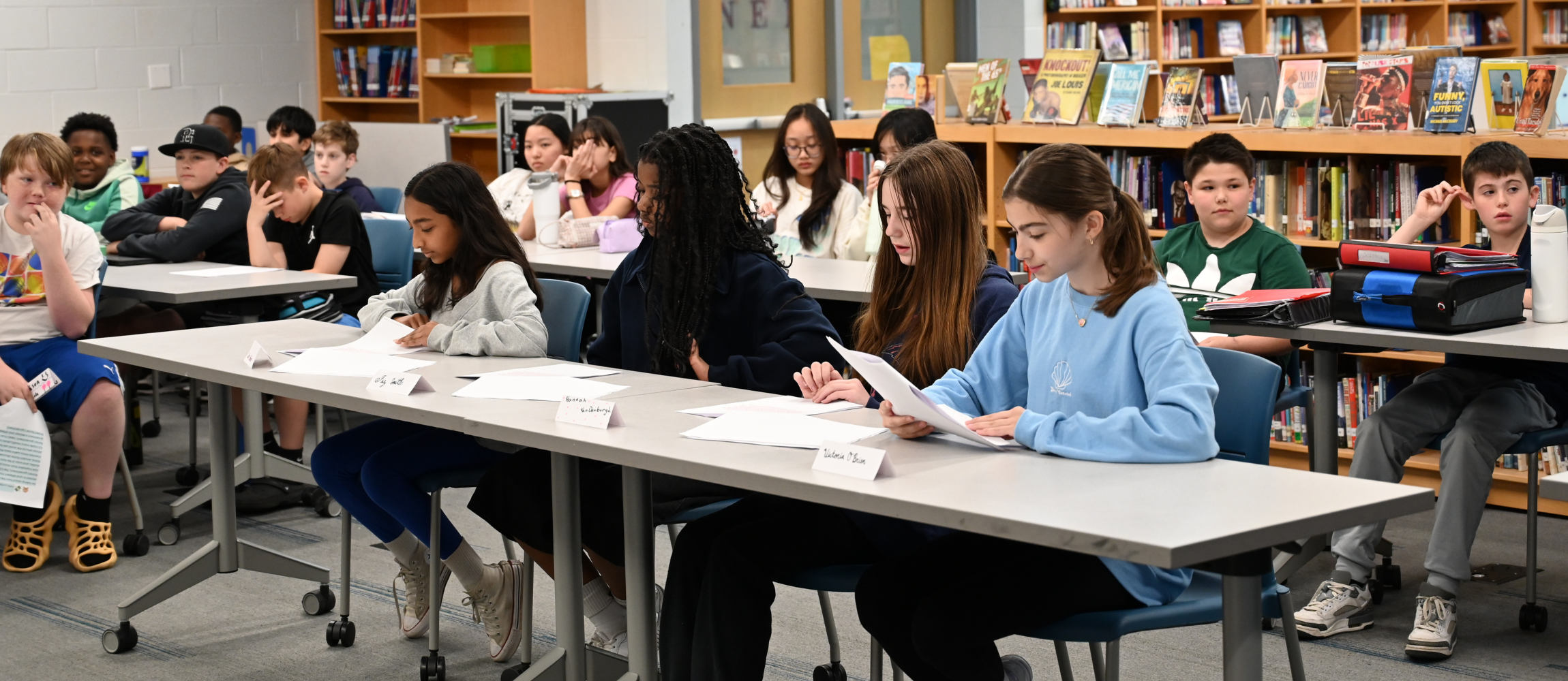 Students at Shaker Middle School's Mock Congressional Hearings