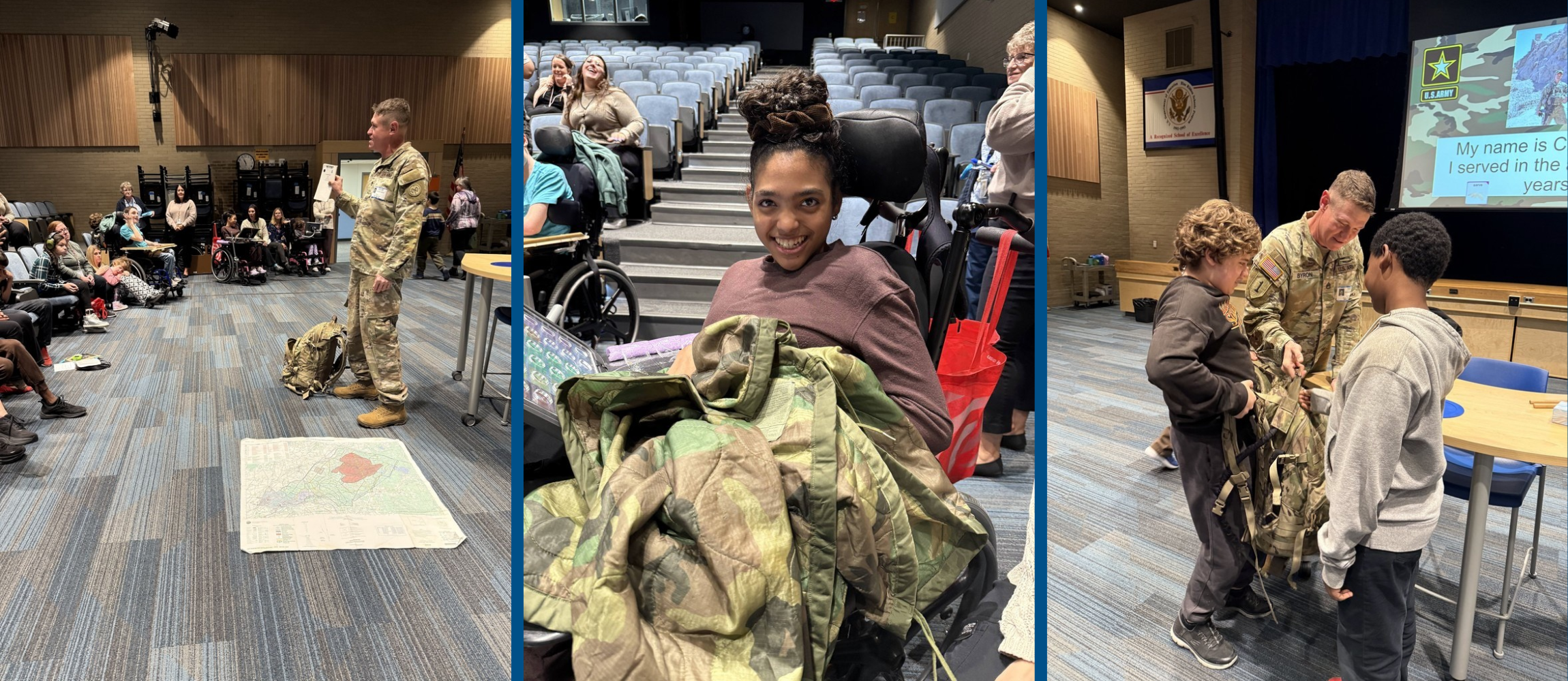 Retired U.S. Army Soldier visits communications classes 