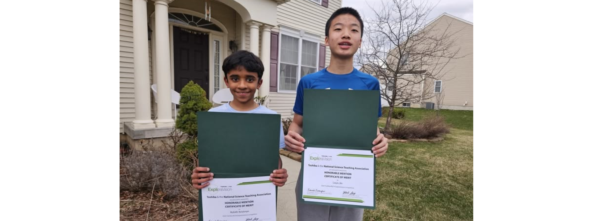 Shaker Middle School Students Rohith Krishnan and Louis Jin