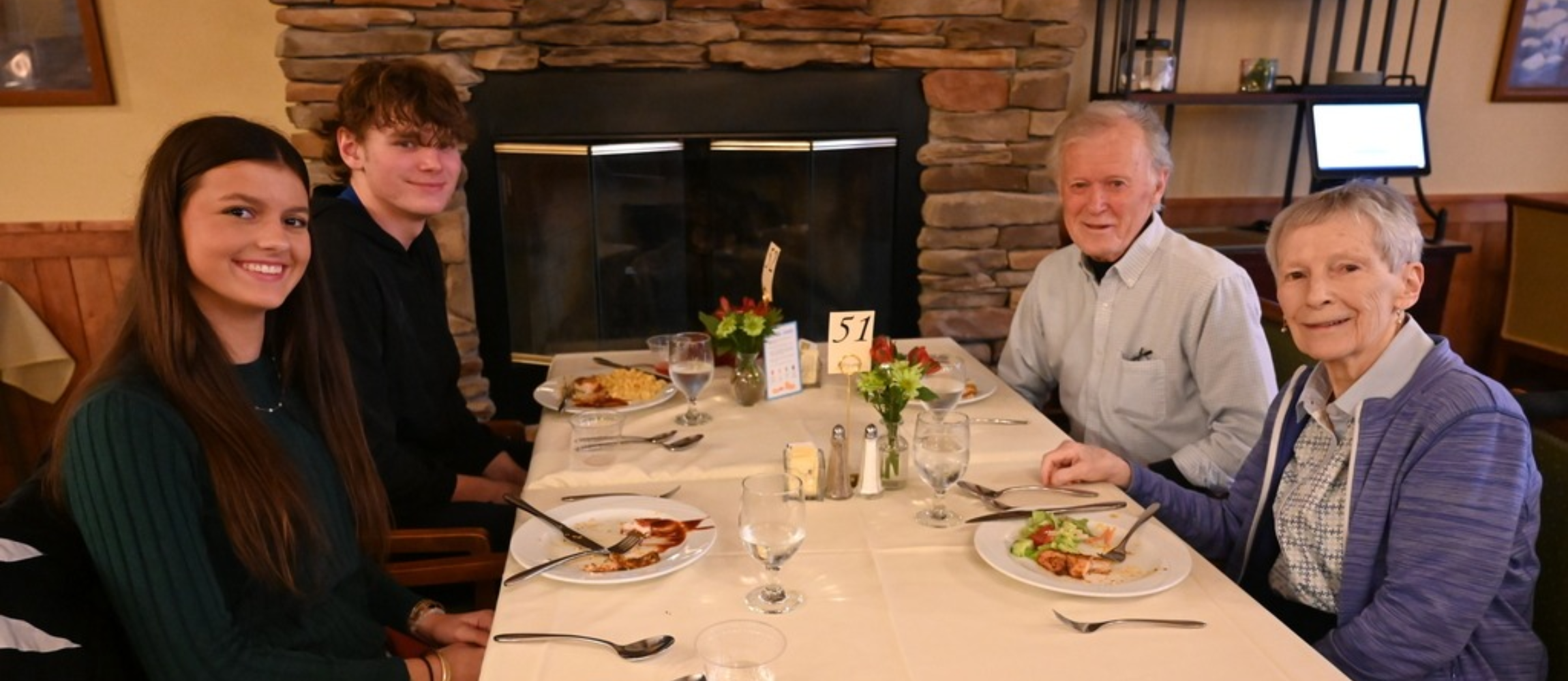2 students smiling with their pen pals