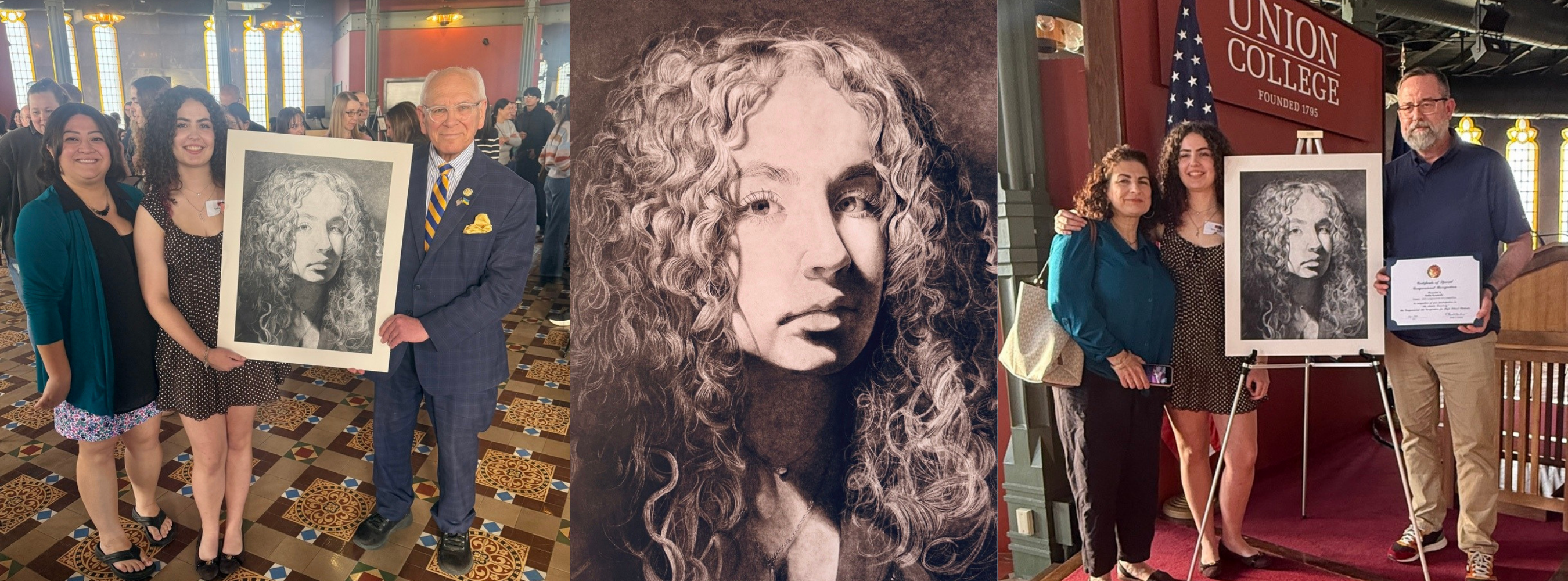 An image of the charcoal art piece made by Sofia Kennedy that won the Congressional Art Award.