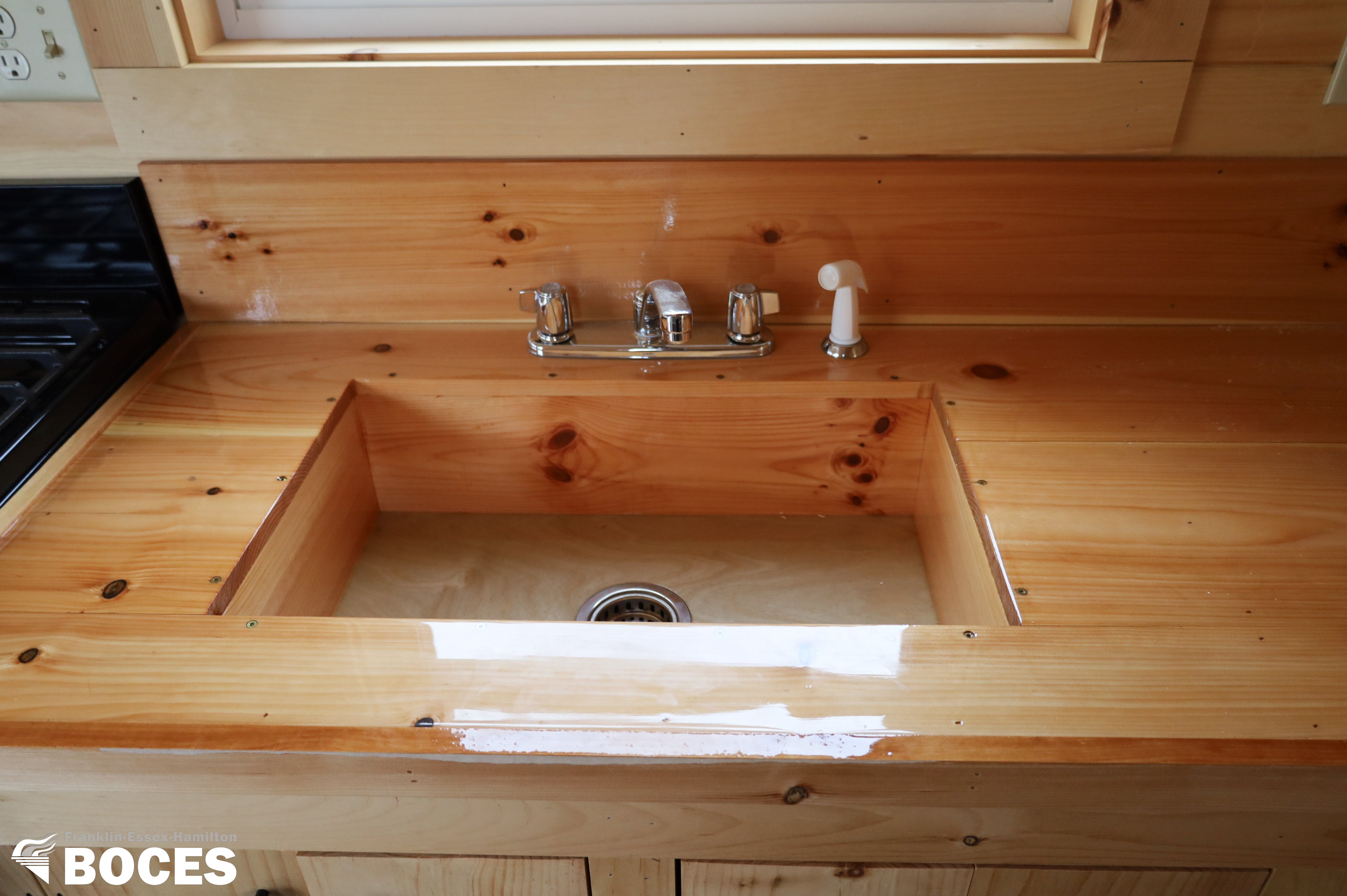 Photo of epoxied wood sink