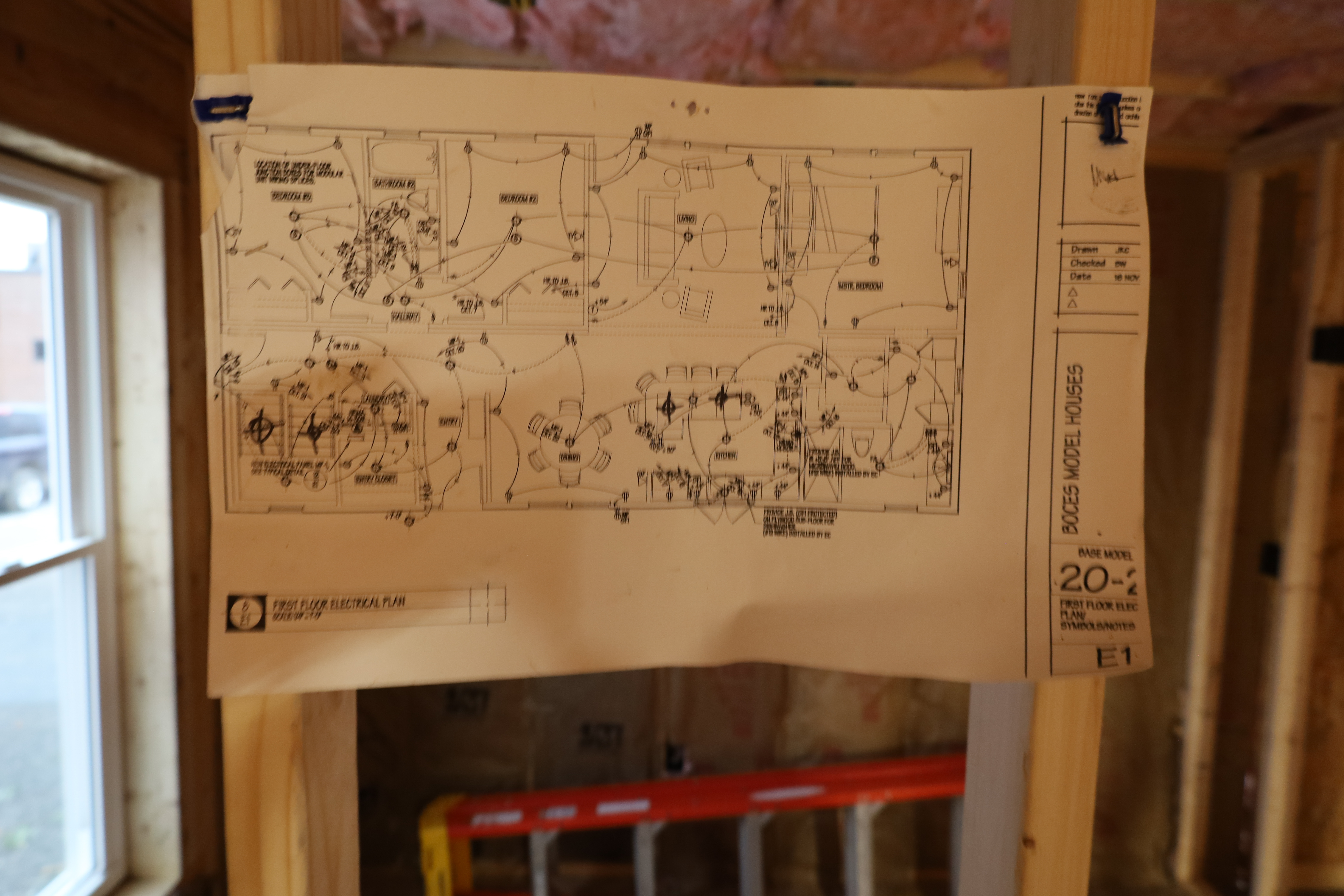 Photo of an electrical wiring plan
