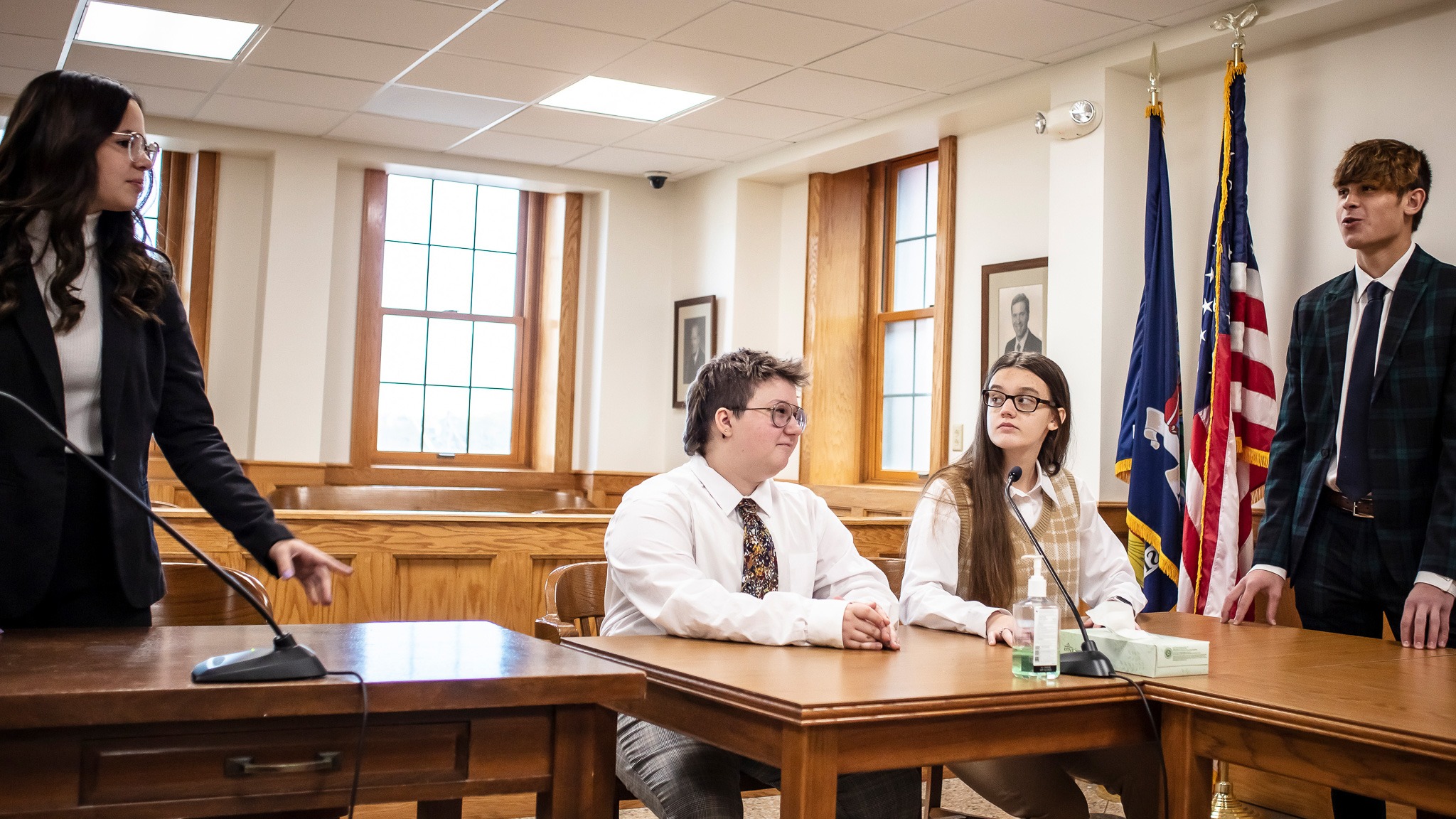 students in courtroom