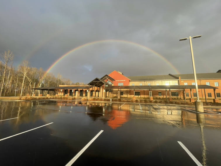 McCalla Elementary under a rainbow