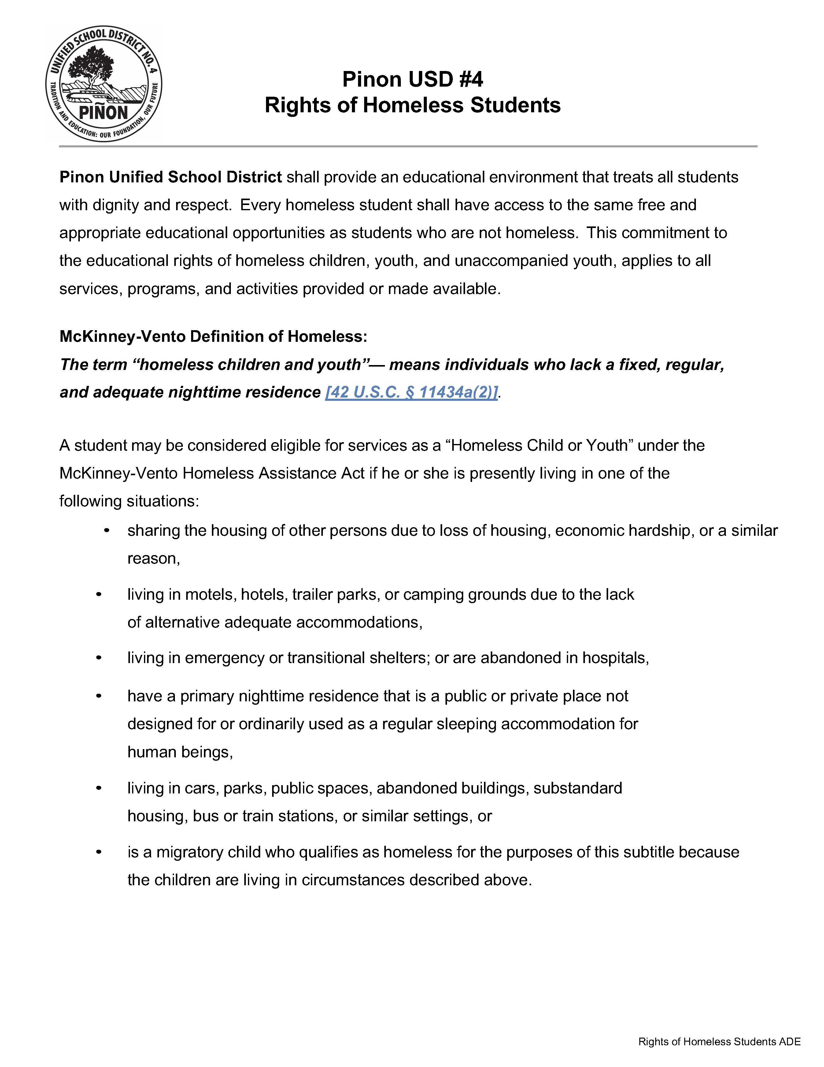 McKinney Vento Student Rights
