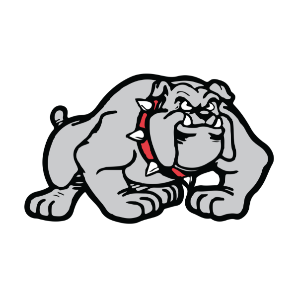 Snow Rogers Elementary School Logo, Bulldog with red collar