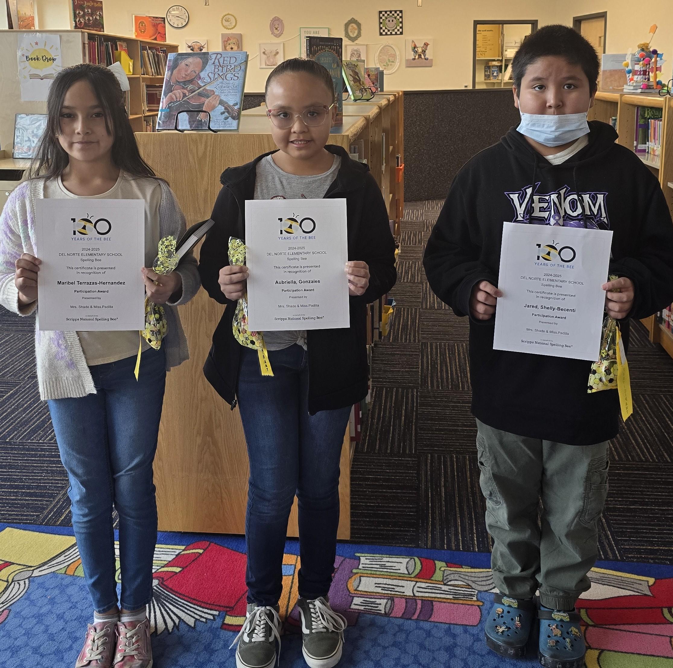 DNE Spelling Bee Winners