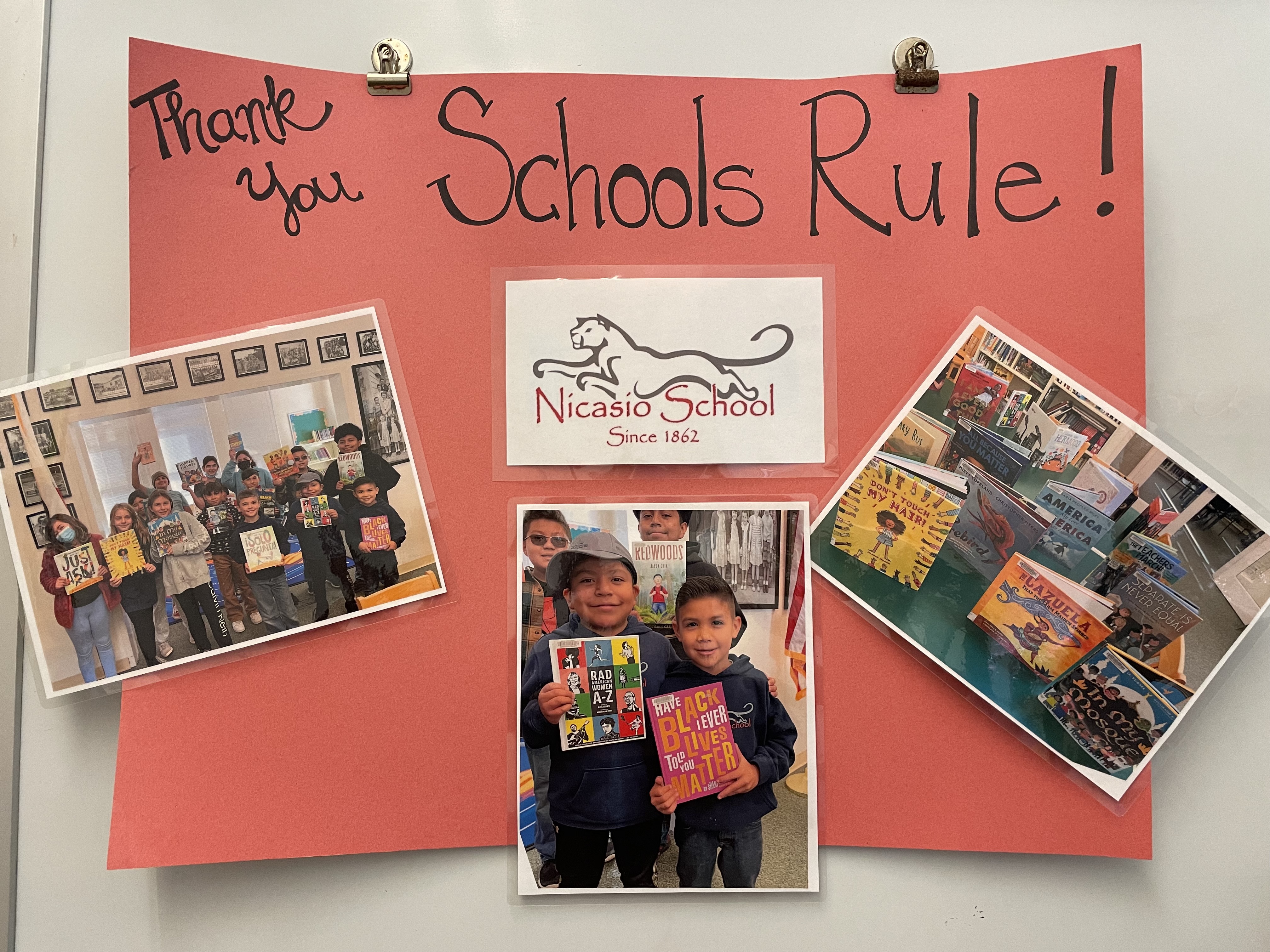 Poster thanking Schools Rule Marin