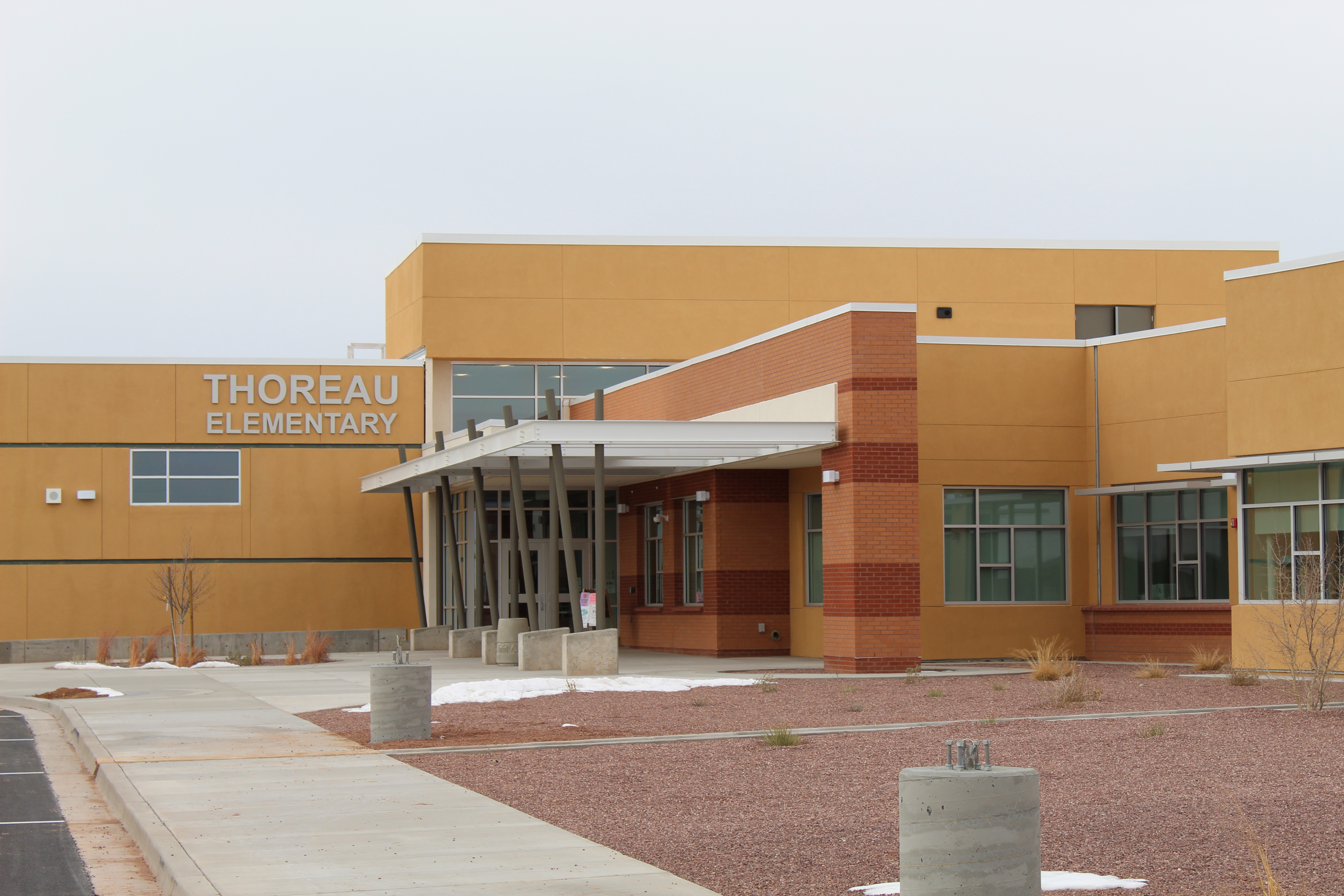 The facade of Thoreau Elementary.