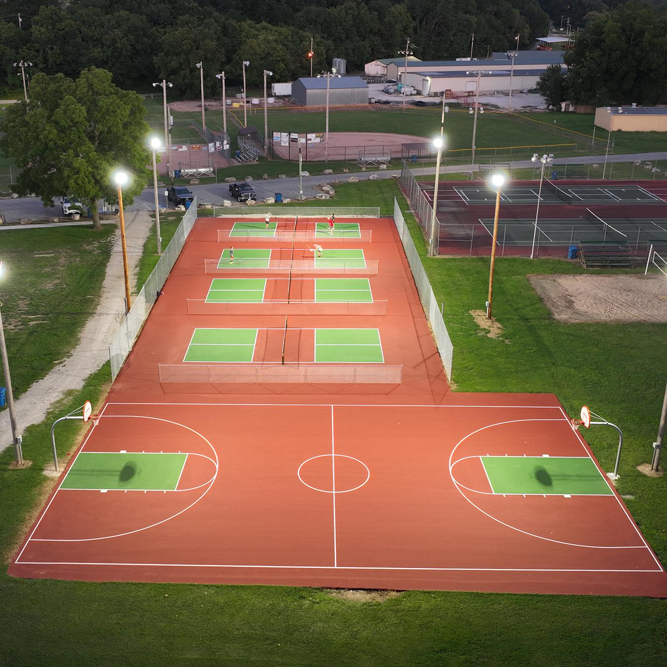 sign reading: cassville city park family aquatic center baeball softball field soccer fields