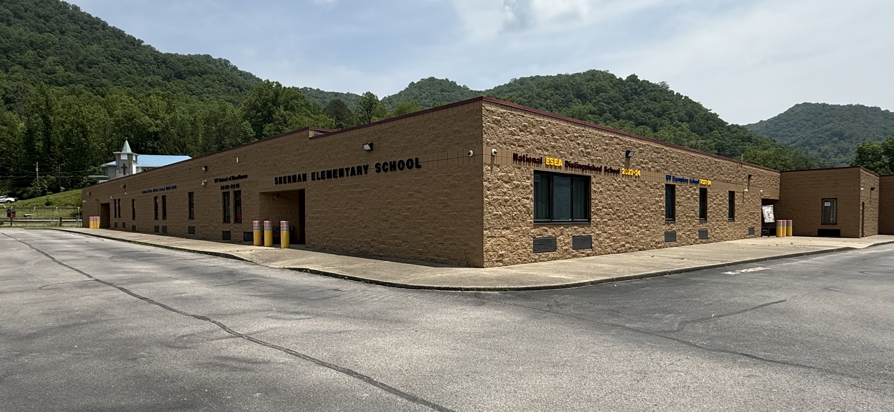 Front of school building