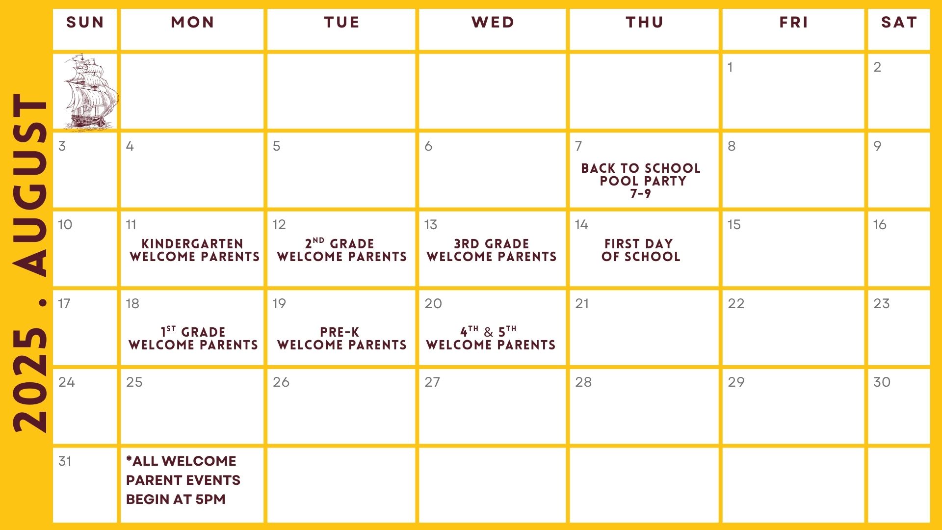 August Calendar