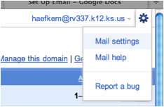 Settings in the Gmail