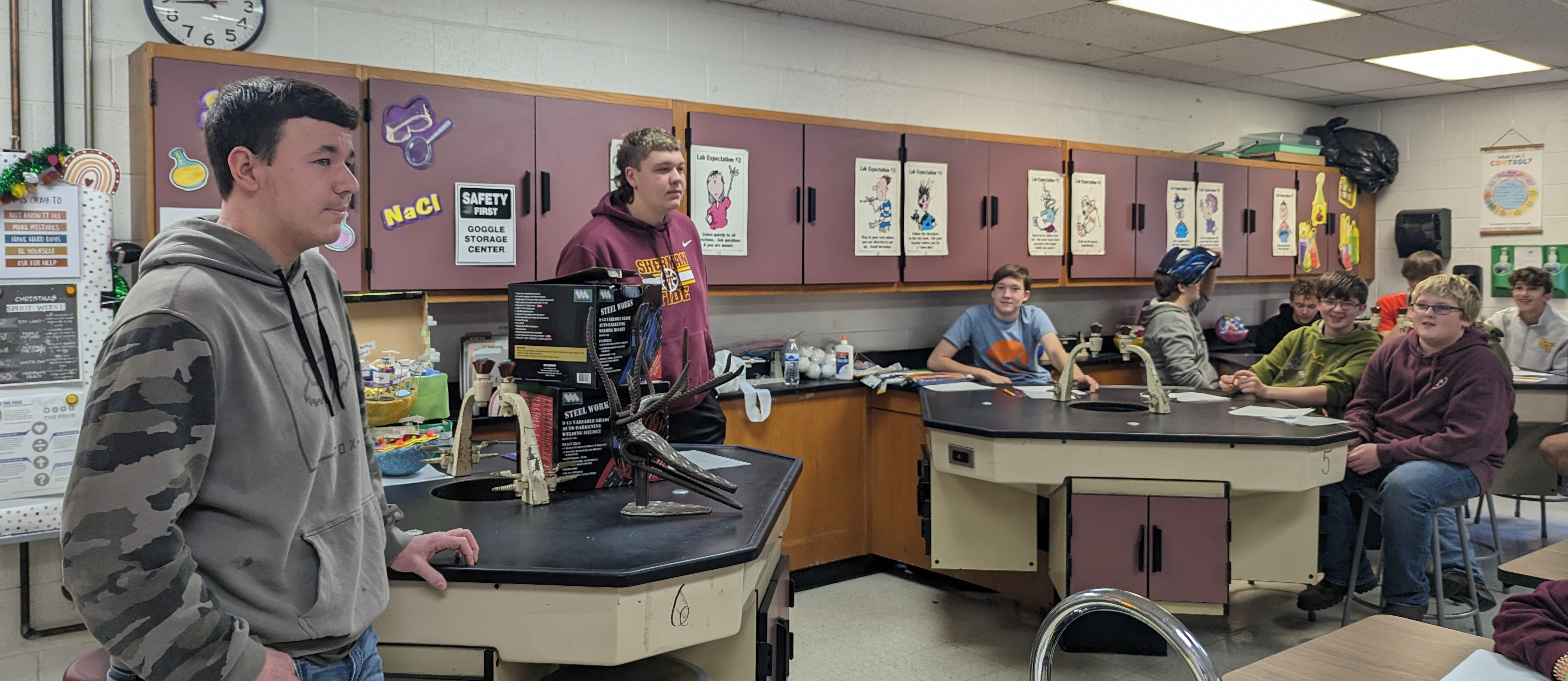 students presenting in front of the class