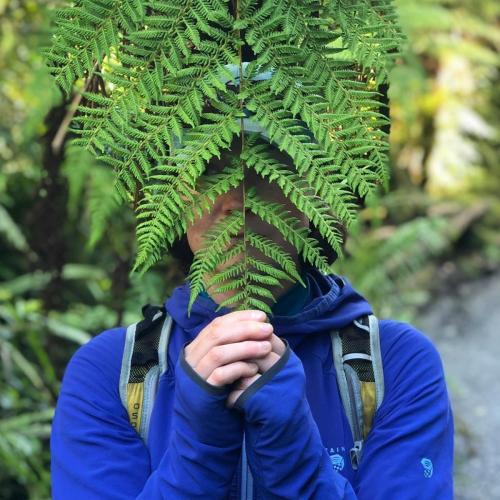 Lady Behind Leaf