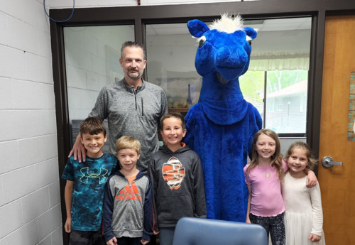 Teacher and students