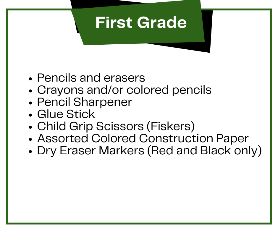 First Grade Supplies