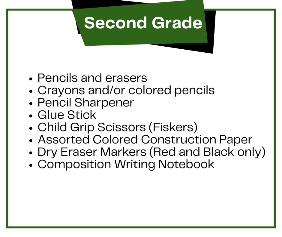 Second Grade Supplies