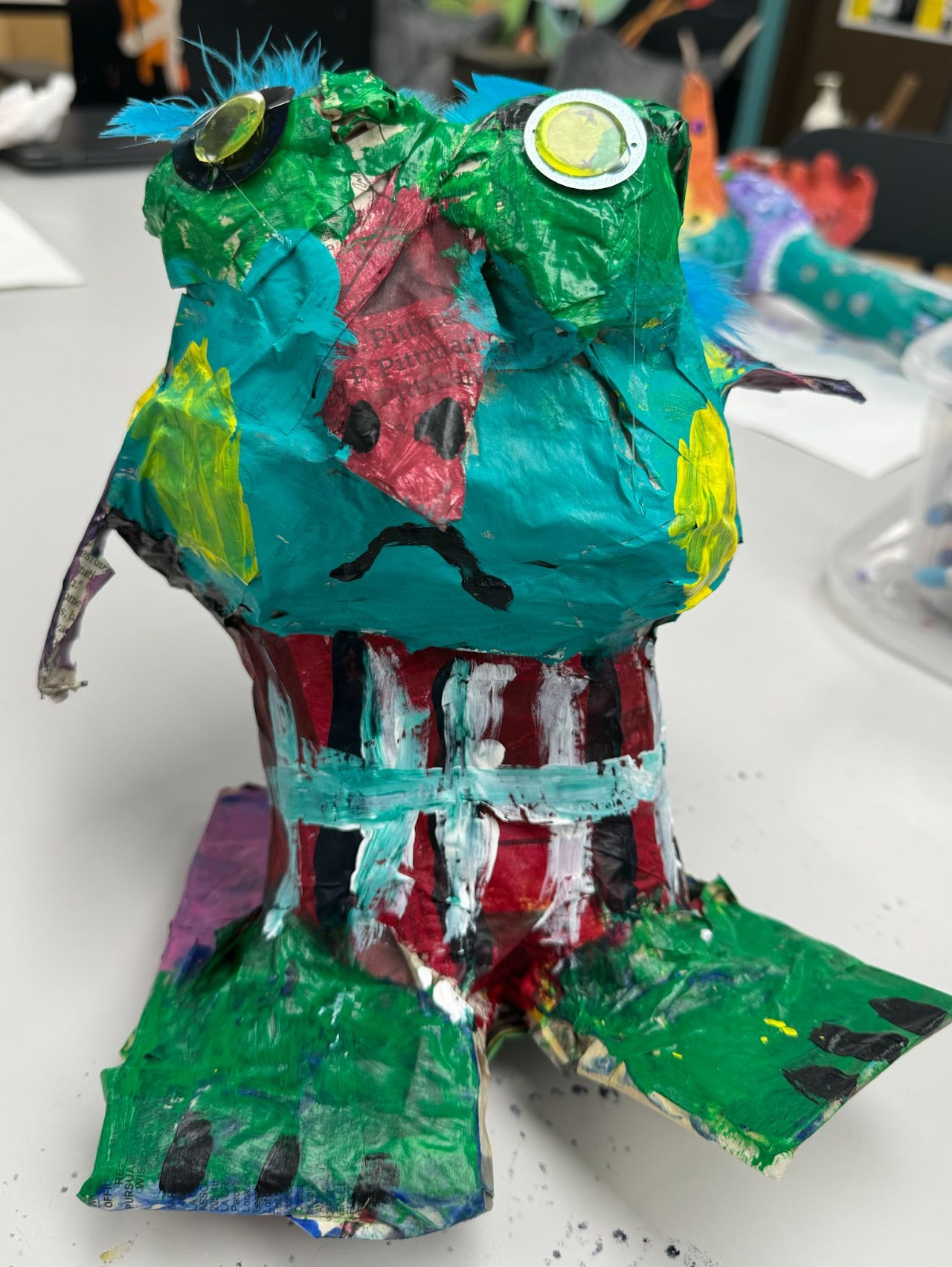 Paper-Mache Birds & Fish art