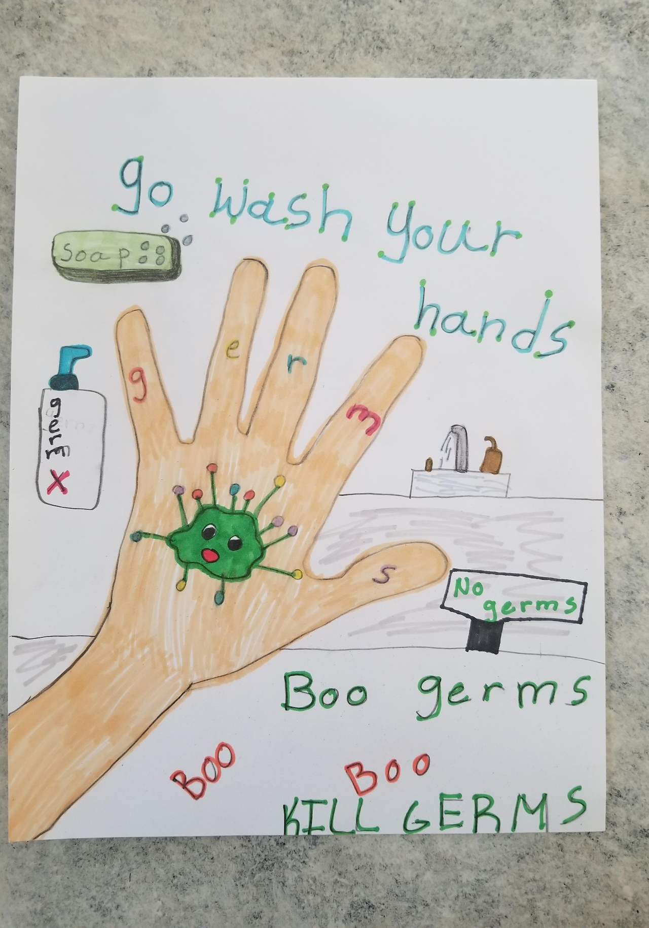 love seeing all your germs and the reminders to wash your hands. Keep sharing!