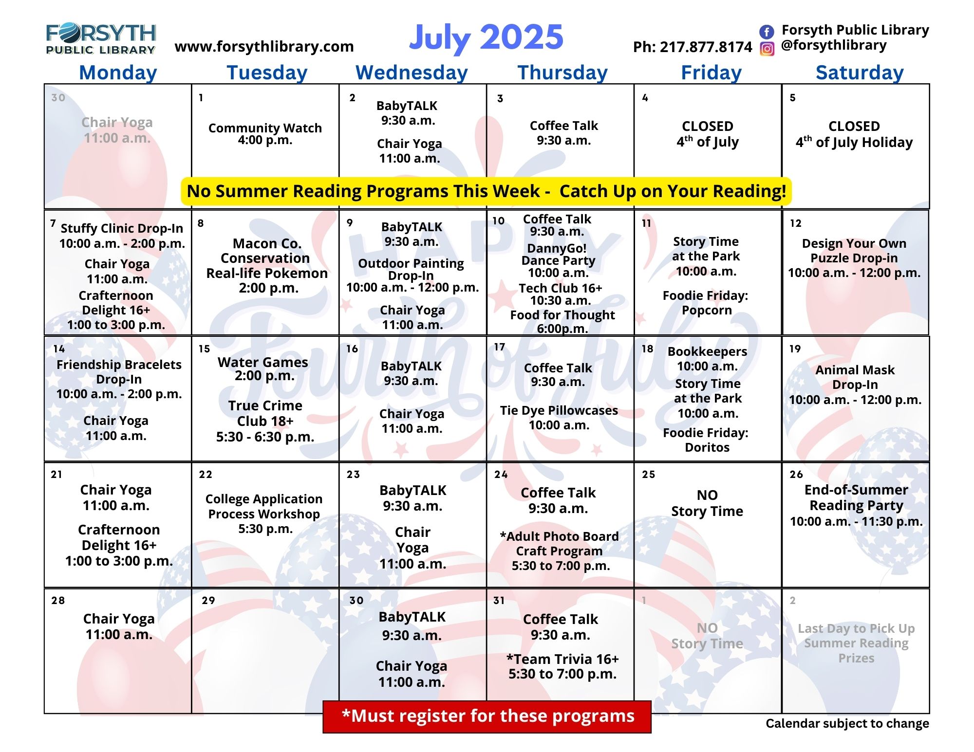 July Calendar
