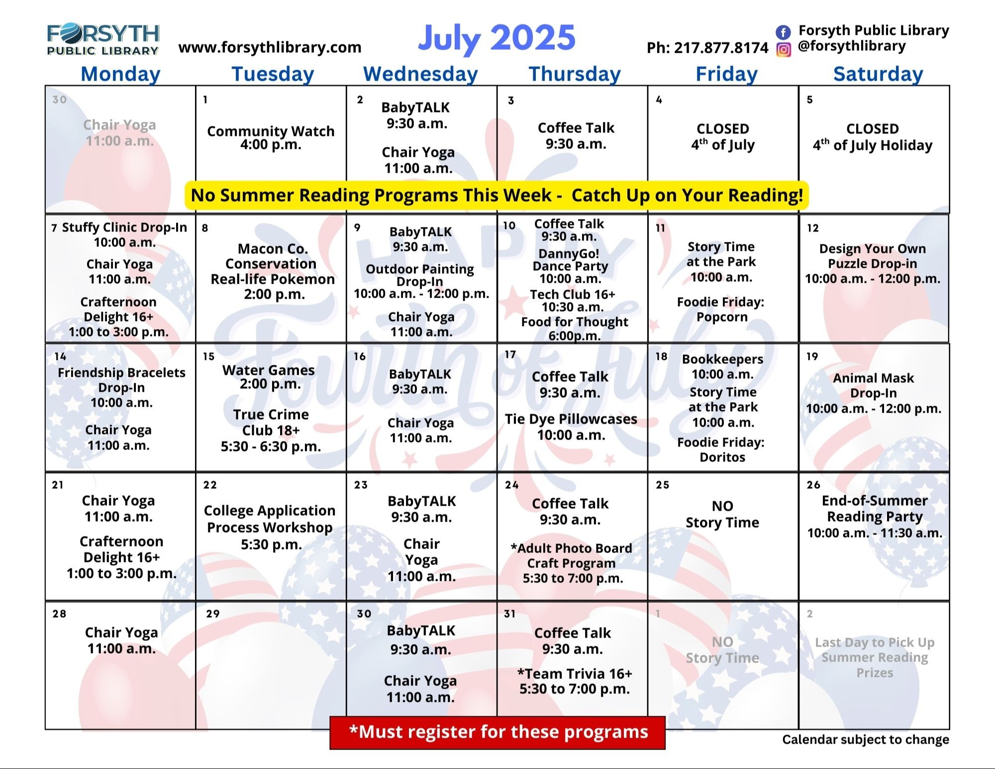 July Calendar