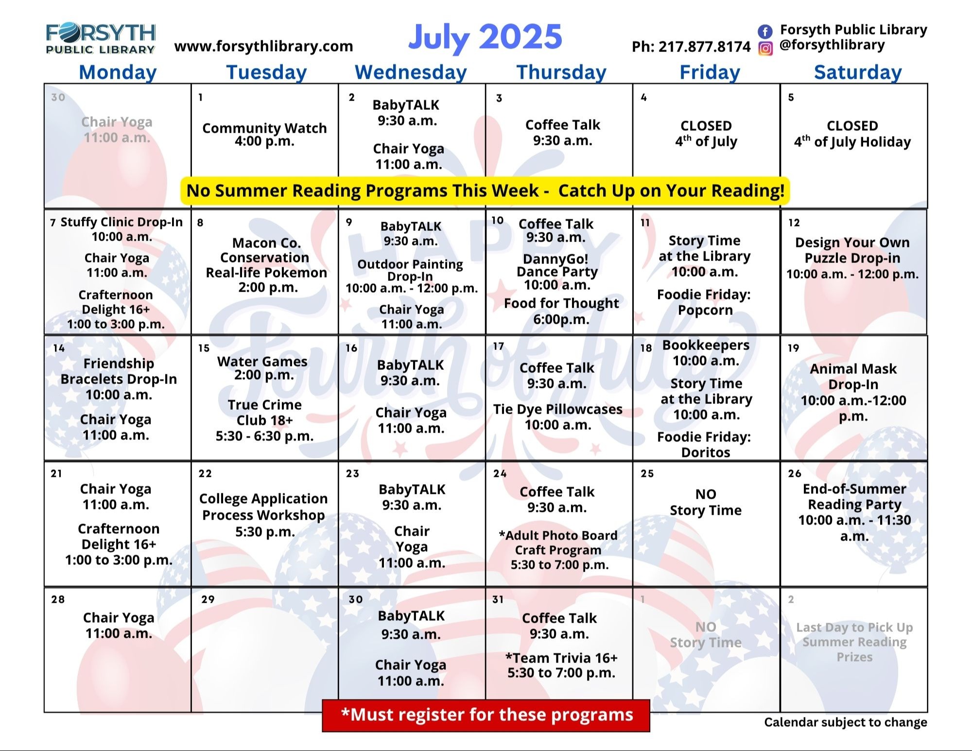 July Calendar