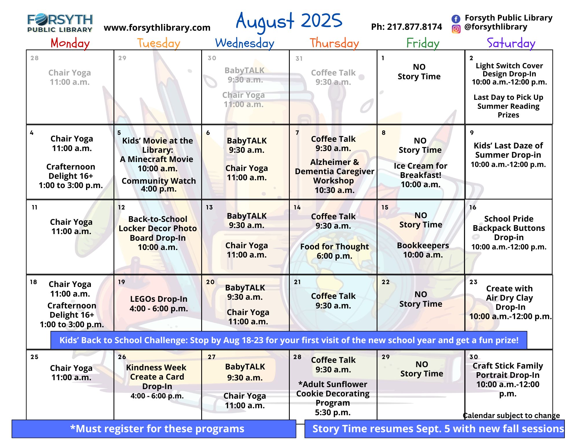 August calendar
