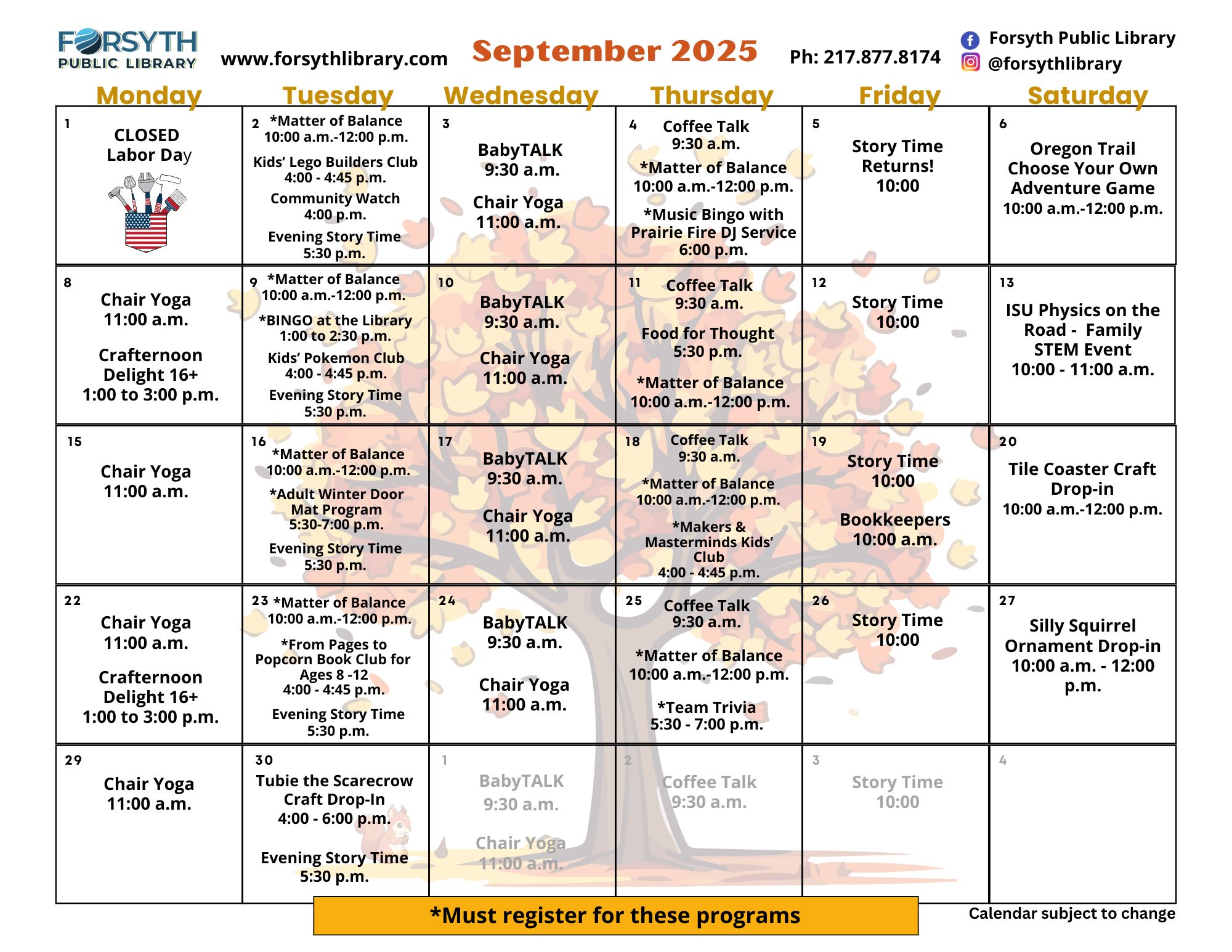 September Calendar