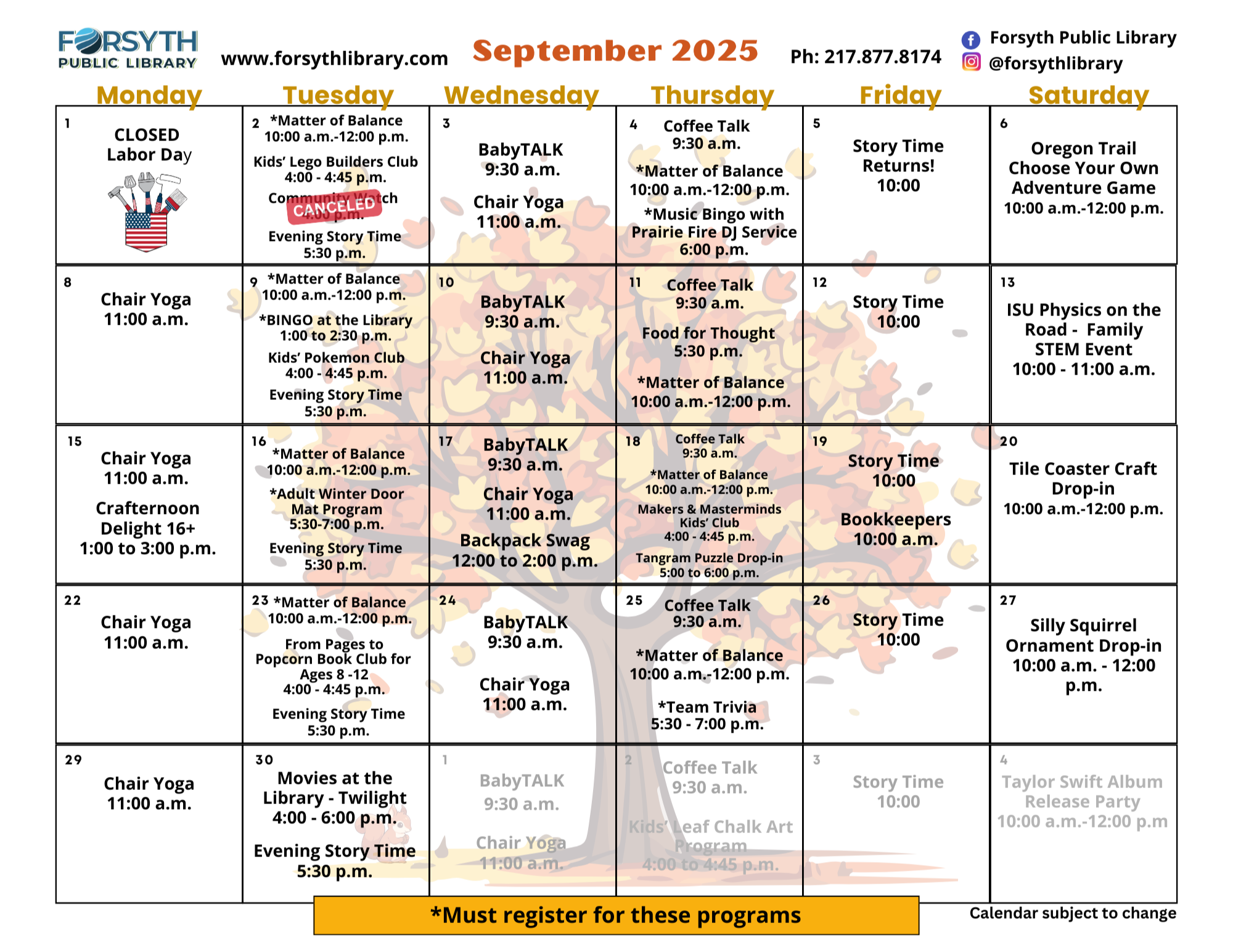 September calendar