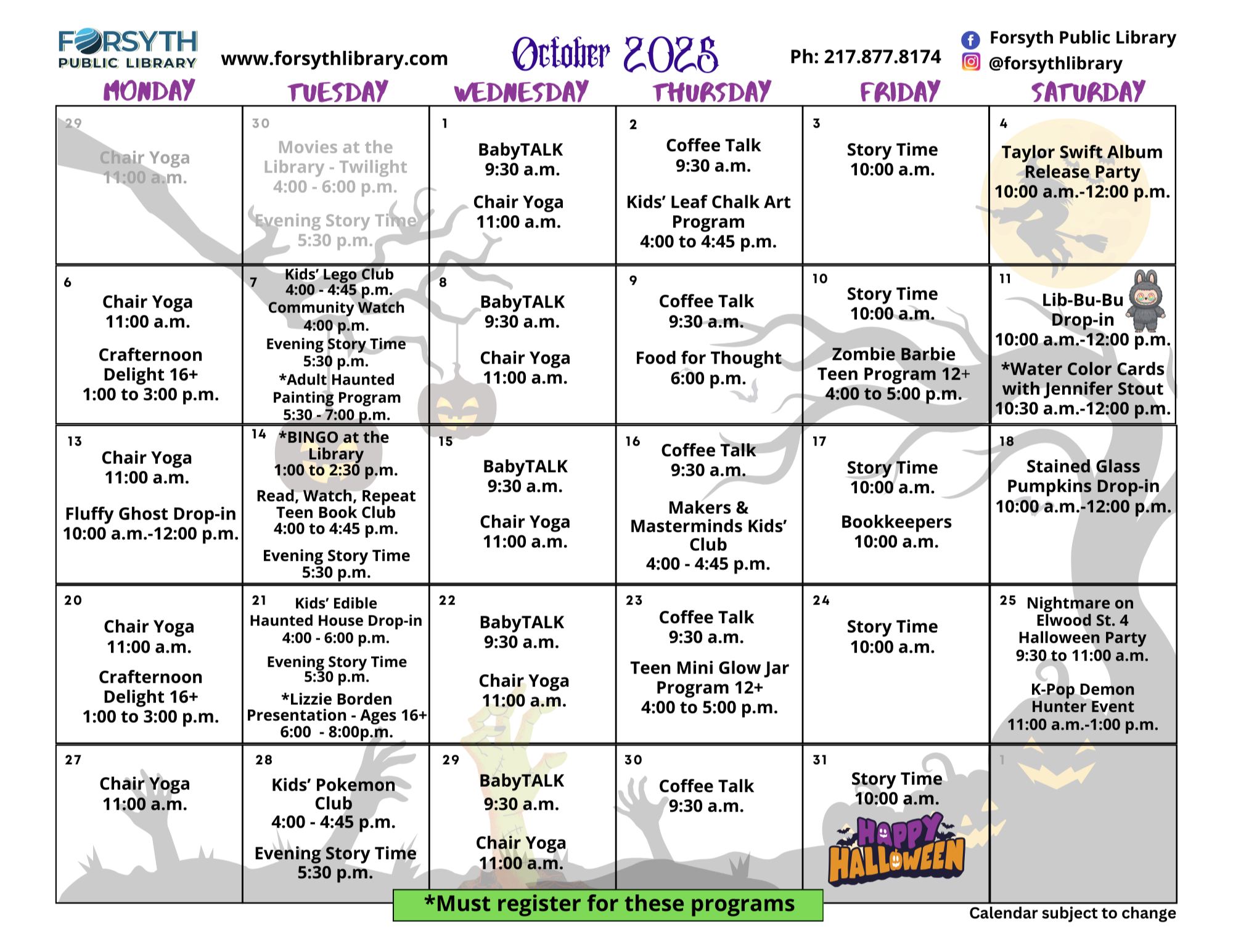 October Calendar