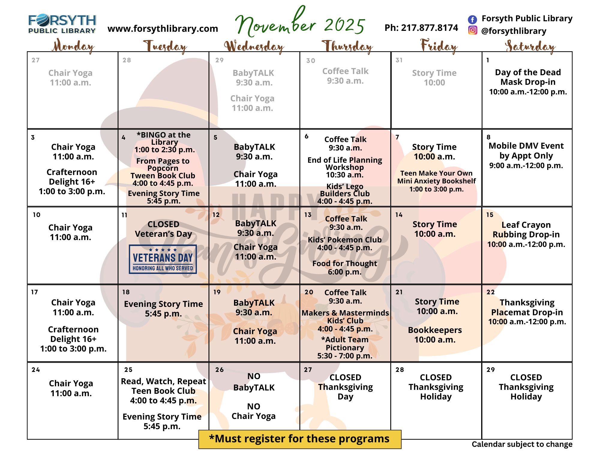 November Calendar