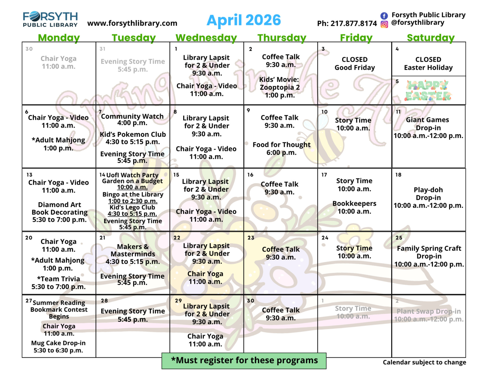 April Calendar